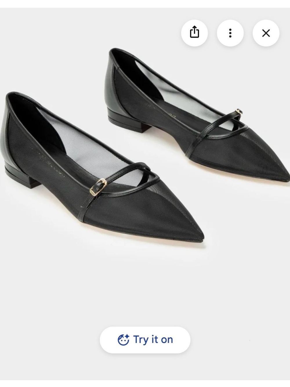 NWT Tamara Mellon Black Mesh Pointed Toe Flats